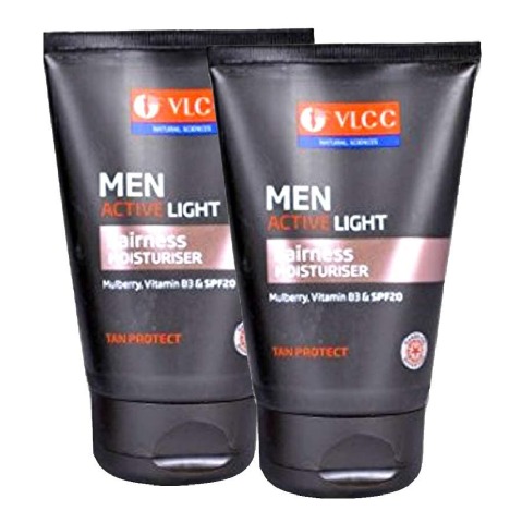 VLCC Men Active Light Fairness Moisturiser - Pack of 2, 100 g Tan Protect VLCC Men Active Light Fairness Moisturiser - Pack of 2, 100 g Tan Protect