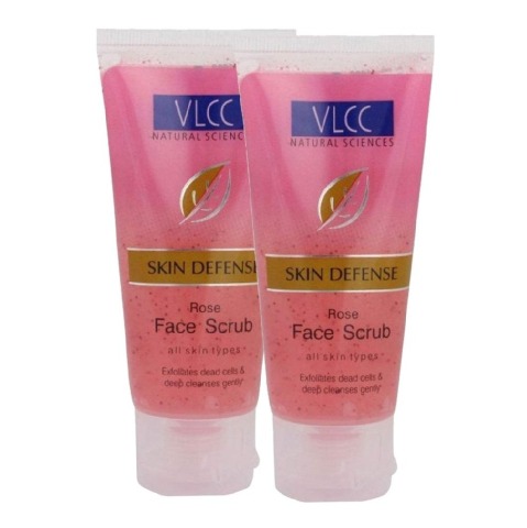 VLCC Rose Face Scrub - Pack of 2, 80 g Skin Defense VLCC Rose Face Scrub - Pack of 2, 80 g Skin Defense