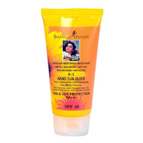 Shahnaz Husain Nano Sun Block SPF 40, 80 g Sun Block Formula Shahnaz Husain Nano Sun Block SPF 40, 80 g Sun Block Formula