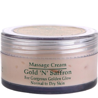 Herbline Gold & Saffron Massage Cream, 25 g for Normal to Dry Skin