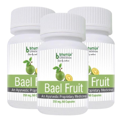 Bhumija Bael Fruit - Pack of 3, 60 capsules Bhumija Bael Fruit - Pack of 3, 60 capsules