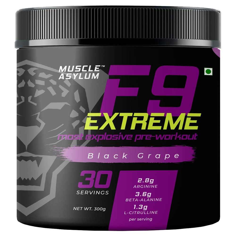 1 - Muscle Asylum F9 Extreme Pre-Workout,  0.66 lb  Black Grape 