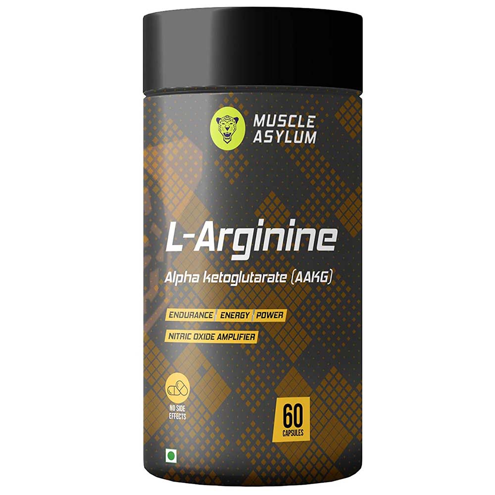 1 - Muscle Asylum L-Arginine Alpha Ketoglutarate (AAKG),  60 capsules 