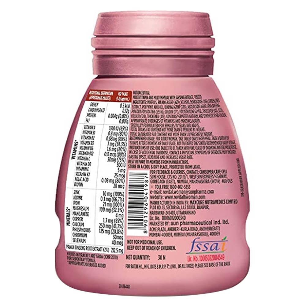 nutritioninfo - Revital H Woman for Daily Health,  30 tablet(s)  Unflavoured 