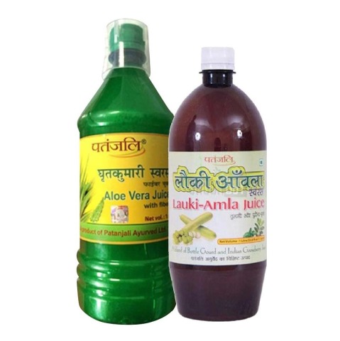 Patanjali Aloe Vera Juice with Fiber + Amla Juice Lauki Patanjali Aloe Vera Juice with Fiber + Amla Juice Lauki