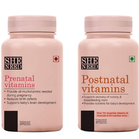 1 - SheNeed Prenatal & Postnatal Vitamins, 60 capsules Unflavoured