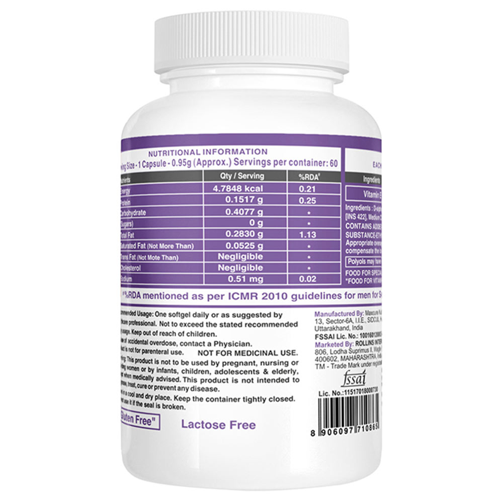supplementinfo - PureFoods Vitamin E,  60 capsules 