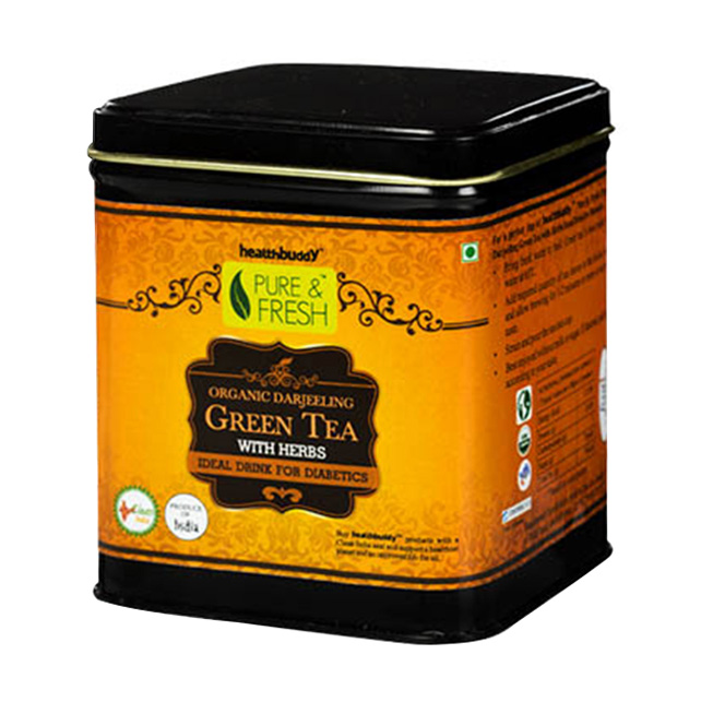 Healthbuddy Organic Green Tea with Herbs (Diabetics),  100 g  Unflavoured 