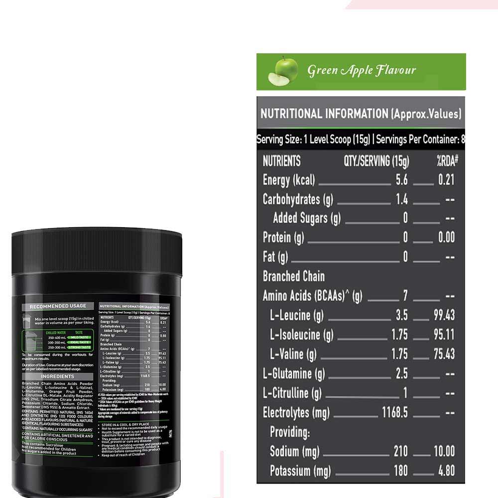 3 - MuscleBlaze BCAA Pro OP,  2 Piece(s)/Pack  16 Servings  (Two Flavour Pack)Watermelon & Green Apple 