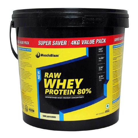 MuscleBlaze Raw Whey Protein, 8.8 lb Unflavoured MuscleBlaze Raw Whey Protein, 8.8 lb Unflavoured