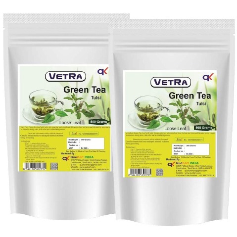 Vetra Tulsi Green Tea Loose Leaf - Pack of 2 0.5 kg Unflavoured Vetra Tulsi Green Tea Loose Leaf - Pack of 2 0.5 kg Unflavoured