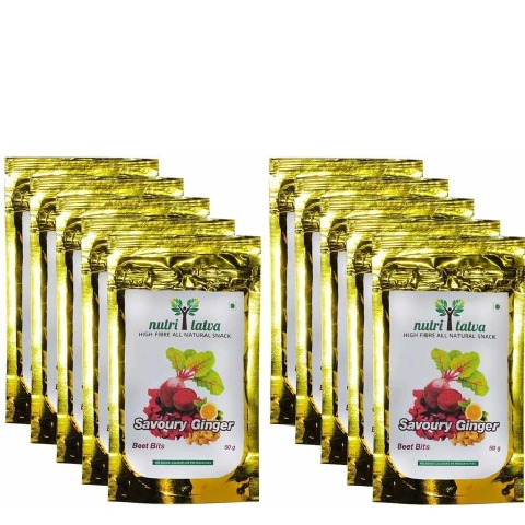 Nutritatva Savoury Ginger - Pack of 10 Beet Bits 0.05 kg Nutritatva Savoury Ginger - Pack of 10 Beet Bits 0.05 kg
