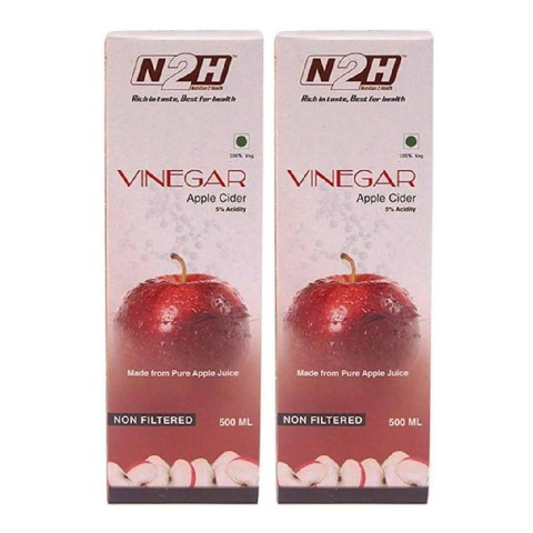 N2H Apple Cider Vinegar Non Filtered - Pack of 2 0.5 L Unflavoured N2H Apple Cider Vinegar Non Filtered - Pack of 2 0.5 L Unflavoured