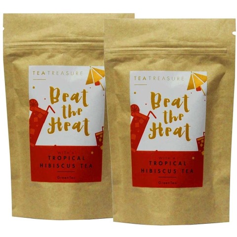 Tea Treasure Tropical Hibiscus Green Tea - Pack of 2 50 g Unflavoured Tea Treasure Tropical Hibiscus Green Tea - Pack of 2 50 g Unflavoured