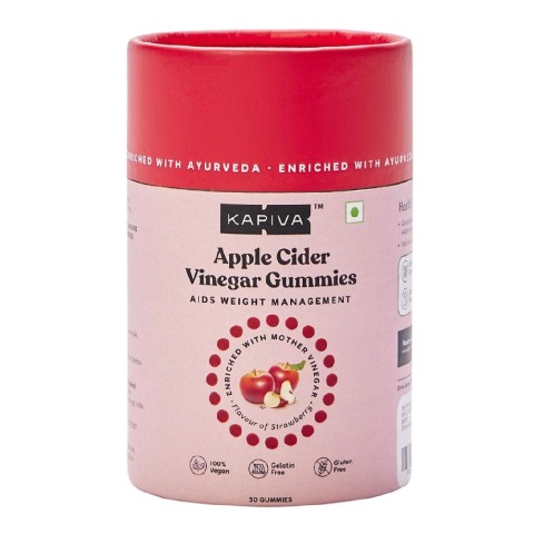 1 - Kapiva Apple Cider Vinegar Gummies (Aids Weight Loss),  30 gummies  Unflavoured 