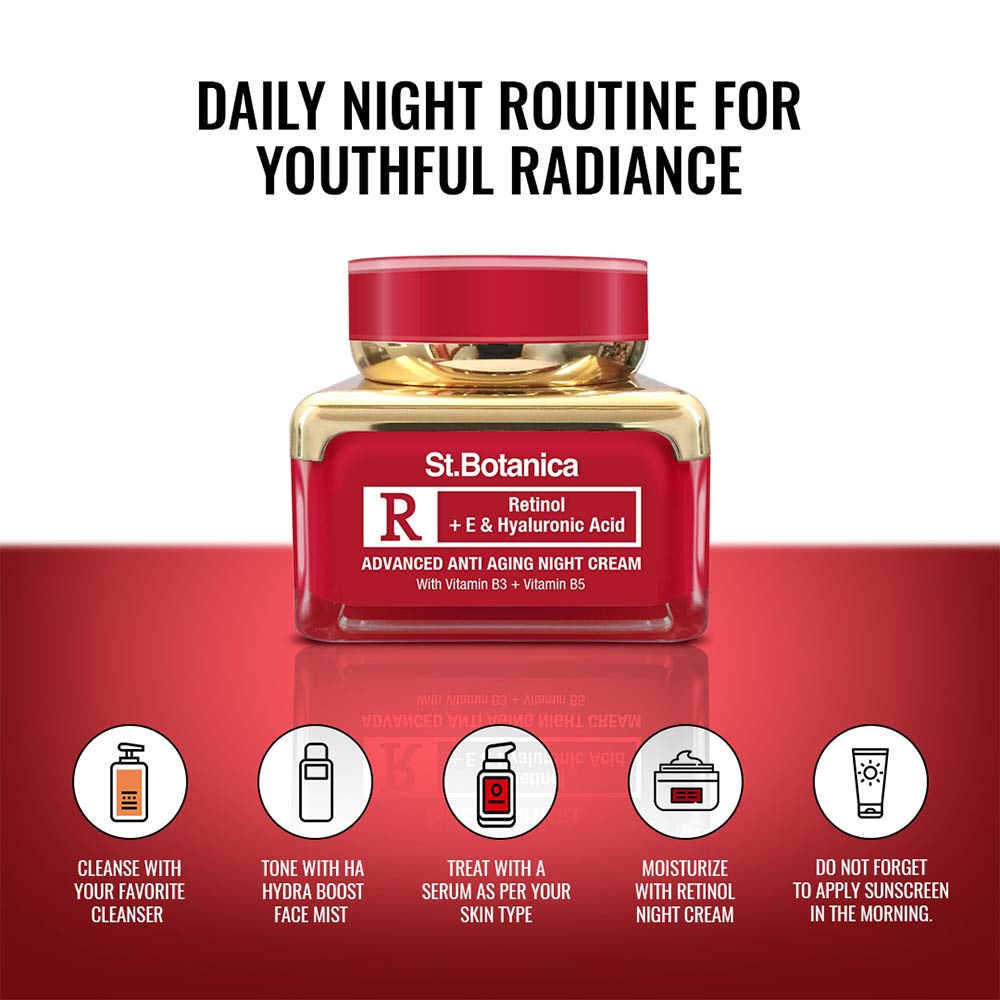 7 - St.Botanica Retinol Advanced Anti Aging Night Cream,  50 g  for All Skin Types 