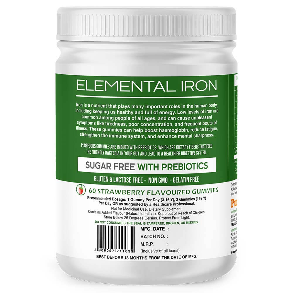 3 - PureFoods Iron + Vitamins Gummies for Kids,  60 gummies 
