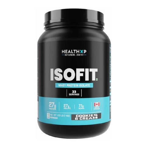 1 - HealthXP Isofit Whey Protein Isolate,  2.2 lb  Cookies & Cream 