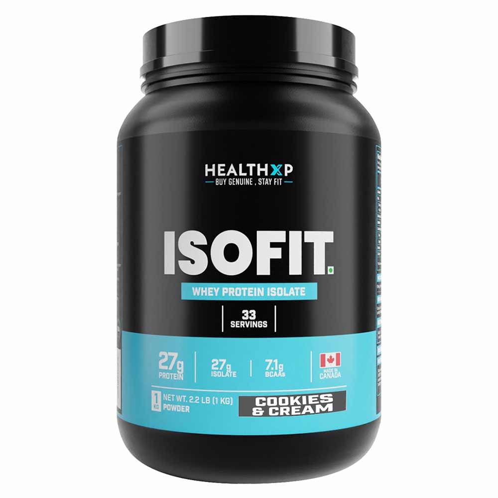 1 - HealthXP Isofit Whey Protein Isolate,  2.2 lb  Cookies & Cream 
