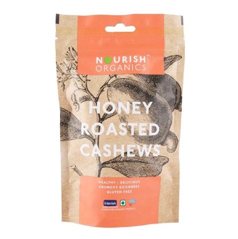 Nourish Organics Honey Roasted Cashews,  Unflavoured  0.100 kg 