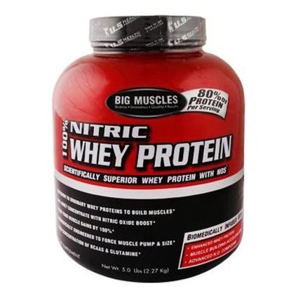 Big Muscles 100% Nitric Whey Protein, 4.4 lb Strawberry Big Muscles 100% Nitric Whey Protein, 4.4 lb Strawberry