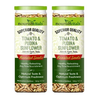 NourishVitals Tomato & Pudina Sunflower Roasted Seeds, Unflavoured (Pack of 2) 0.150 kg