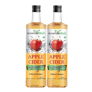 NourishVitals Apple Cider Natural Vinegar (Pack of 2), 0.500 L Unflavoured