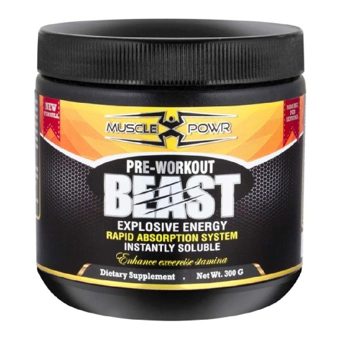 Muscle Powr Pre-Workout Beast,  0.66 lb  Unflavoured 