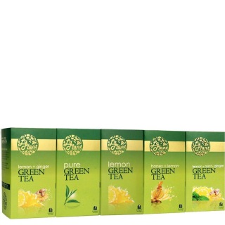 Laplant Green Tea Collection XIII, 125 Tea Bag(s) Lemon Ginger, Pure, Lemon, Honey Lemon & Lemon Mint Ginger