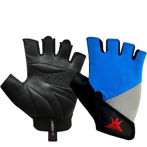KOBO Gym Gloves (WTG-16), Blue, Grey & Black Medium