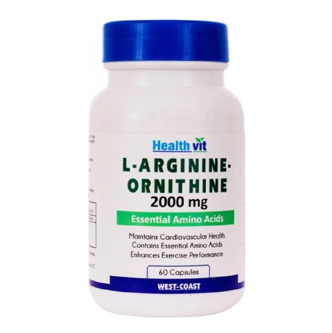 Healthvit L-Arginine-Ornithine (2000 mg),  60 capsules 
