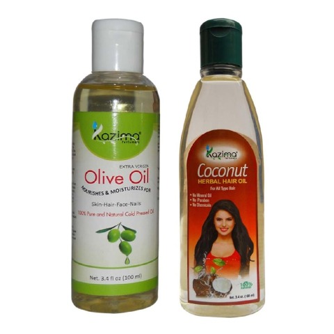 Kazima Olive & Coconut Oil (Each 100ml) Combo,  2 Piece(s)/Pack  All Type Hair & Skin 