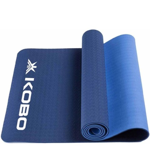 KOBO Yoga Exercise Fitness Mat (AC-61), Blue 6 mm