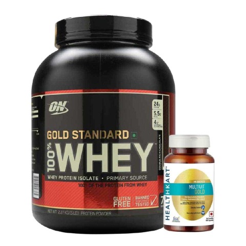 HealthKart Multivit Gold & ON (Optimum Nutrition) Gold Standard 100% Whey Protein Combo