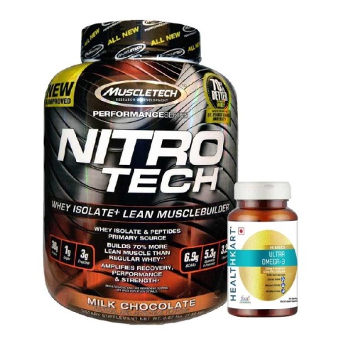 HealthKart Ultra Omega 3 & MuscleTech NitroTech Performance Series Combo