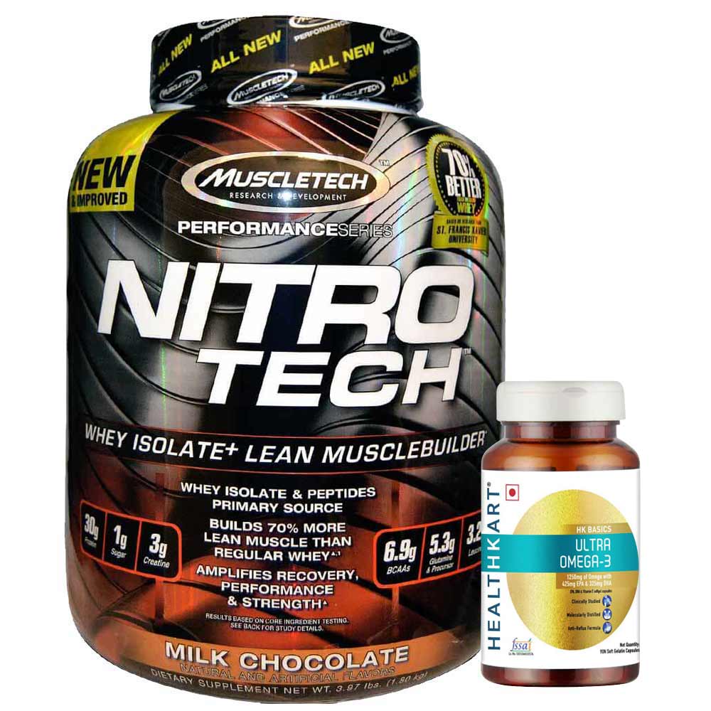 HealthKart Ultra Omega 3 & MuscleTech NitroTech Performance Series Combo