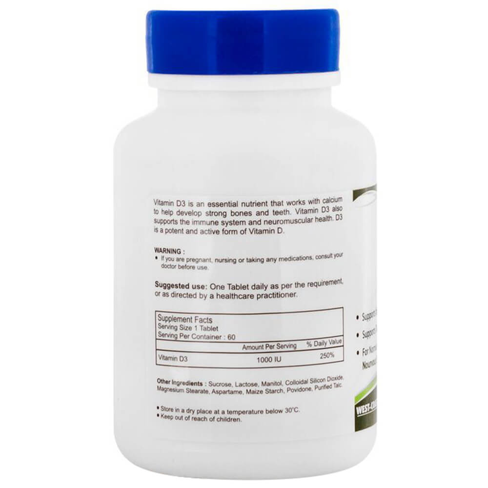 Healthvit VITAMIN D3 1000 IU 30 tablet(s) online in India