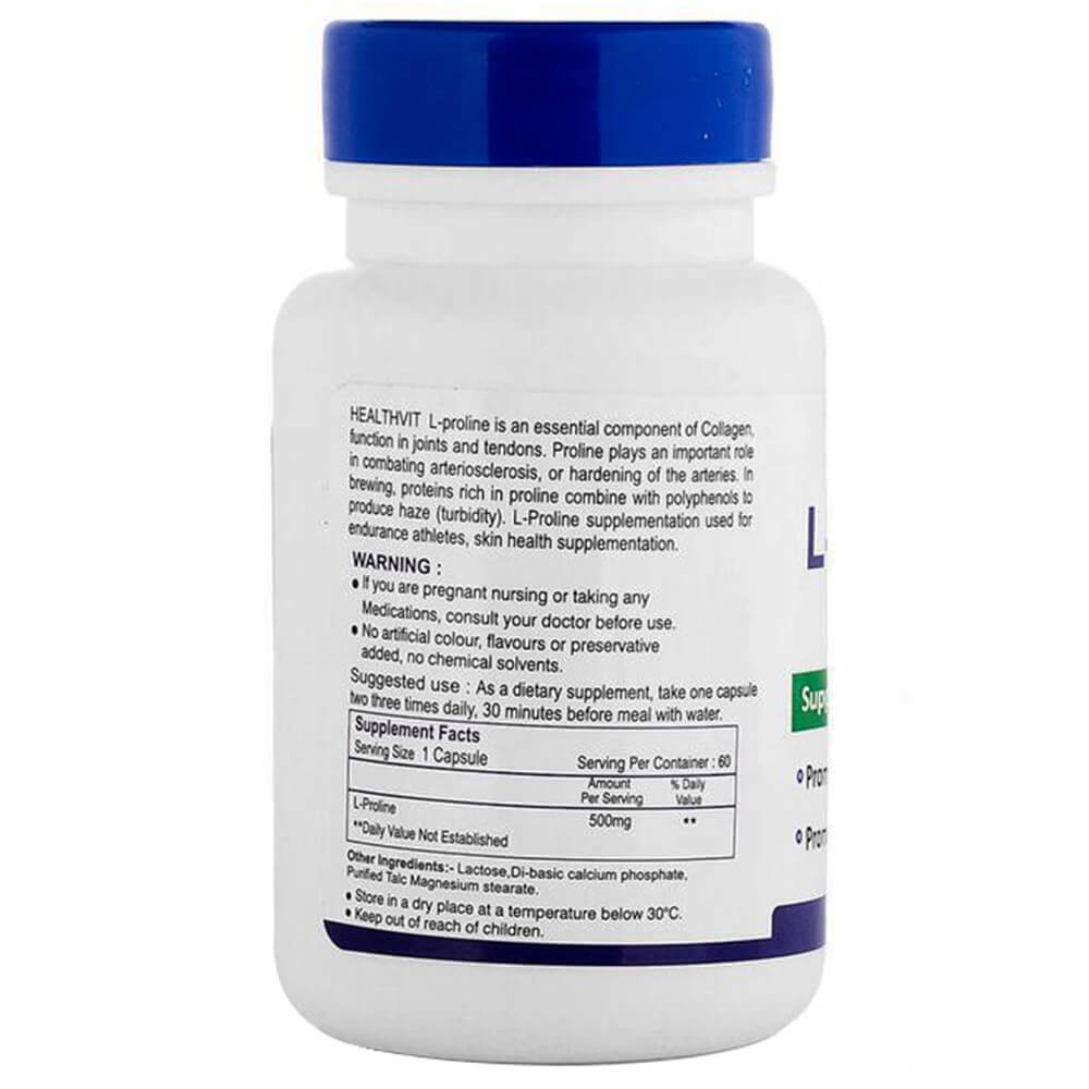 Healthvit L-Proline (500 mg),  60 capsules 