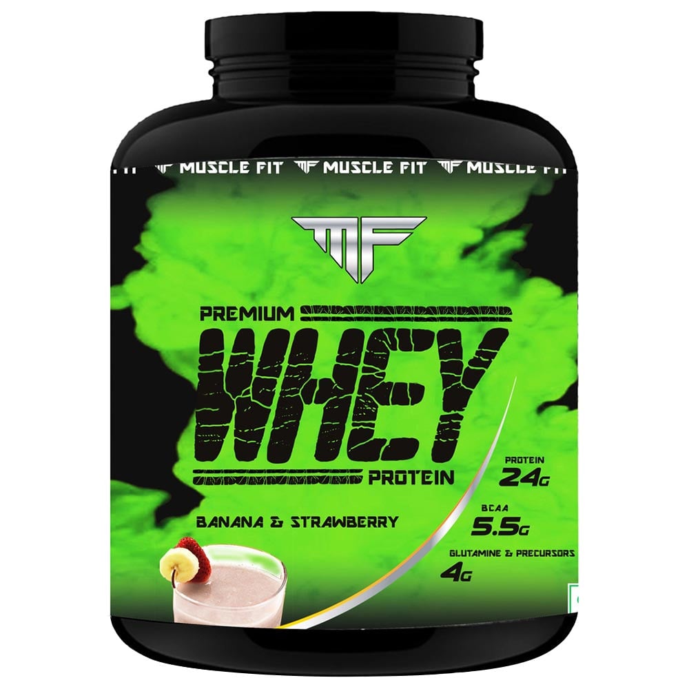 Muscle Fit Premium Whey Protein,  4.4 lb  Banana & Strawberry 