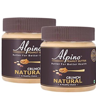 Alpino Peanut Butter (Unsweetened) Pack of 2, Natural Crunch 0.250 kg
