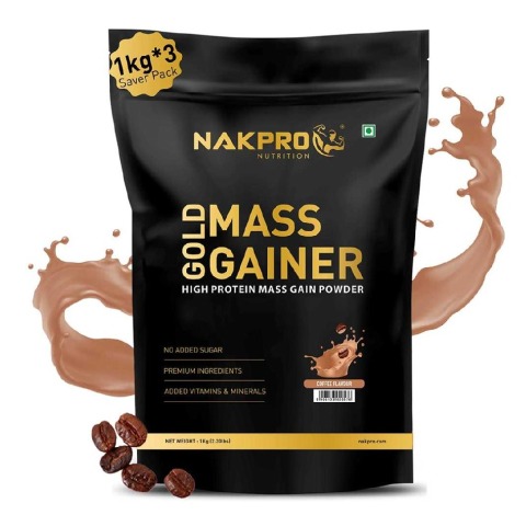 1 - Nakpro Gold Mass Gainer,  2.2 lb  Coffee (Pack of 3) 
