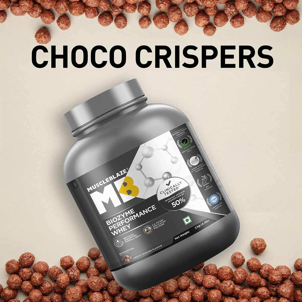 4 - MuscleBlaze Biozyme Performance Whey Protein,  4.4 lb  Choco Crispers 