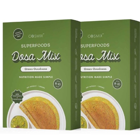 1 - Cosmix Superfoods Dosa Mix, Green Goodness (Pack of 2) 150 g