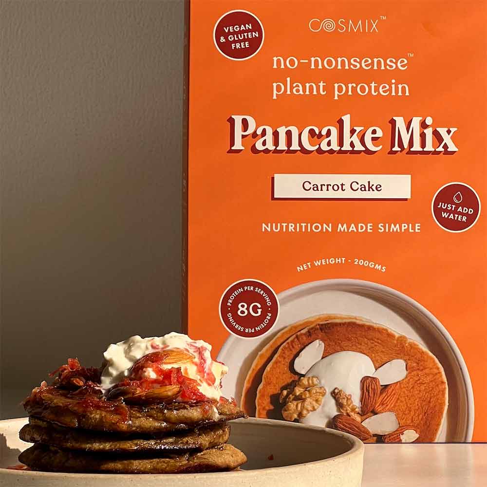 4 - Cosmix No Nonsense Plant Protein Pancake Mix,  Carrot Cake  200 g 