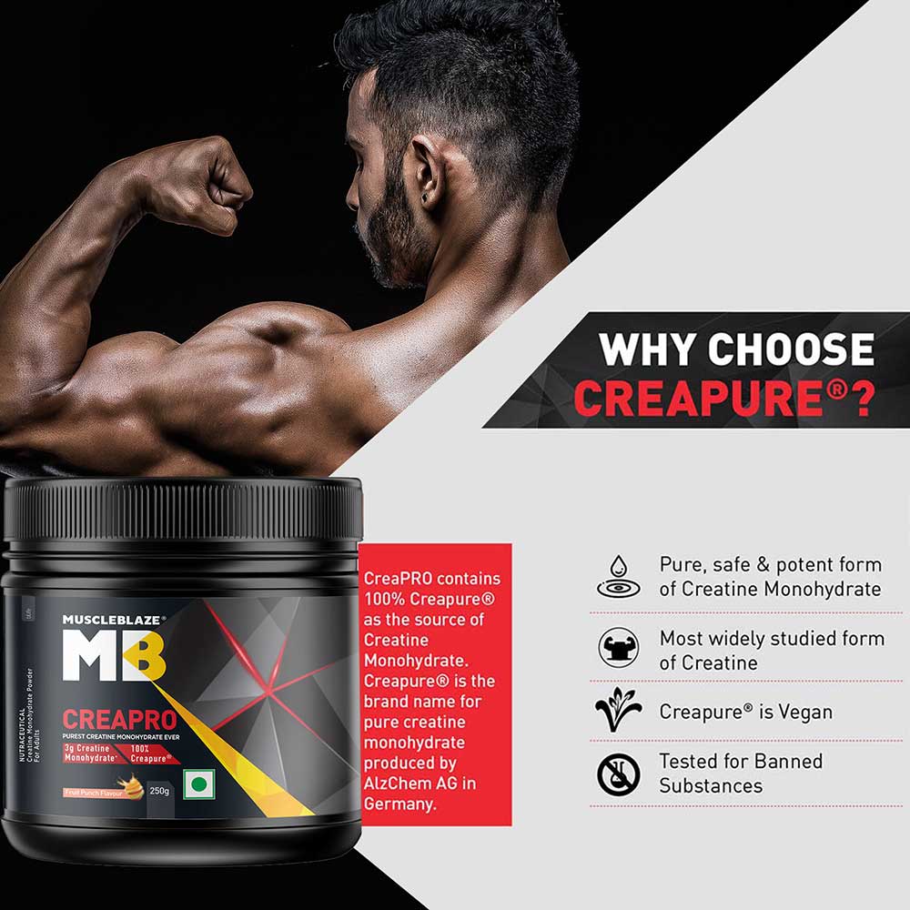 MuscleBlaze CreaPro Creatine with Creapure - Fruit Punch (0.55 lb)