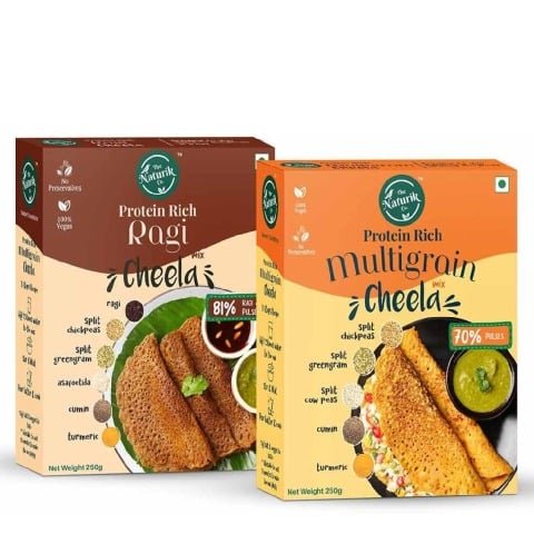 1 - The Naturik Co Ragi & Multigrain Cheela Mix Combo, Natural 2 Piece(s)/Pack