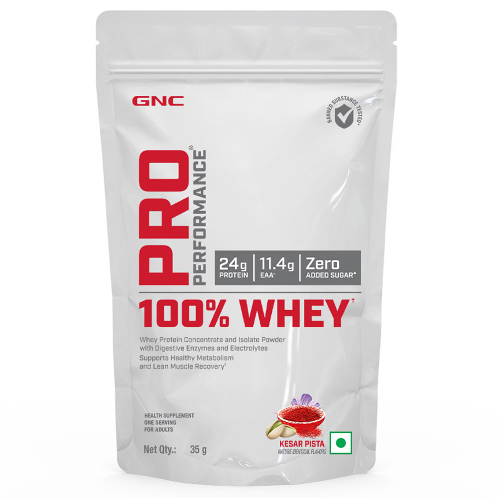 1 - GNC Pro Performance 100% Whey Protein,  0.077 lb  Kesar Pista 