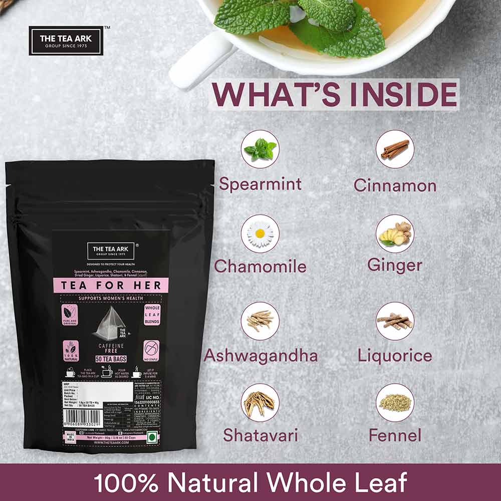 3 - The Tea Ark Tea For Her,  Organic Spearmint  50 Tea Bag(s) 