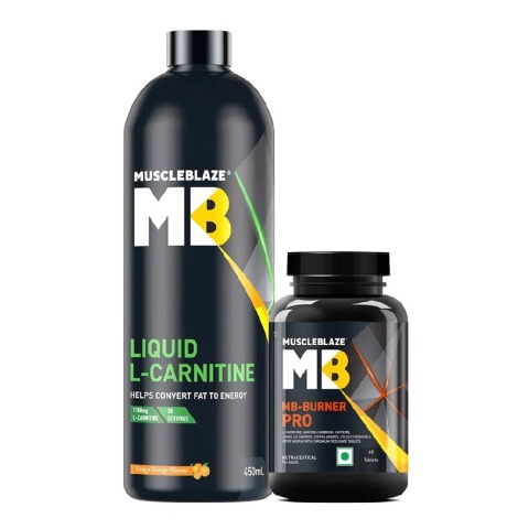 MuscleBlaze Liquid L-Carnitine & MB Fat Burner 60 Tabs Combo