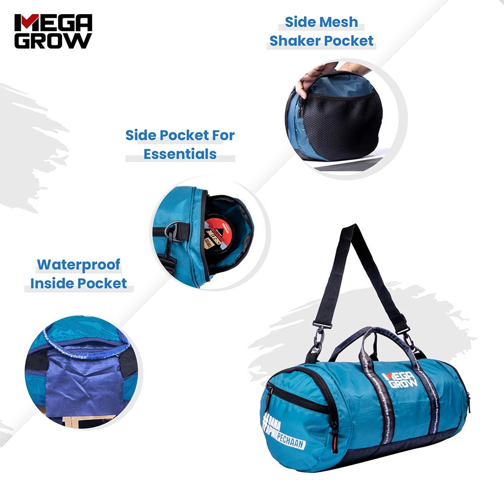 3 - Megagrow Duffle Sports & Gym Bag,  Blue 33L 